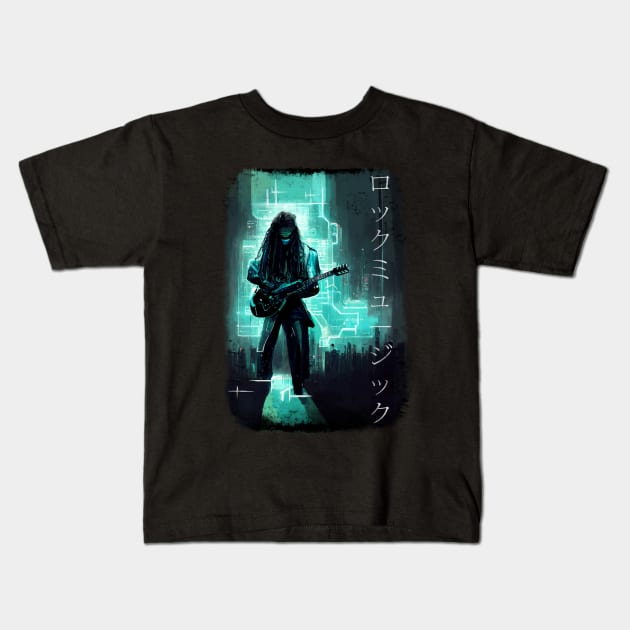 Cyberpunk Rockstar Kids T-Shirt by Bondoboxy